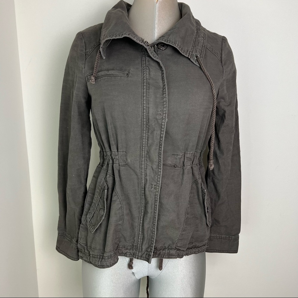 Anthropologie Hei Hei Ravenna Lattice Anorak Utility jacket Size Small green lac